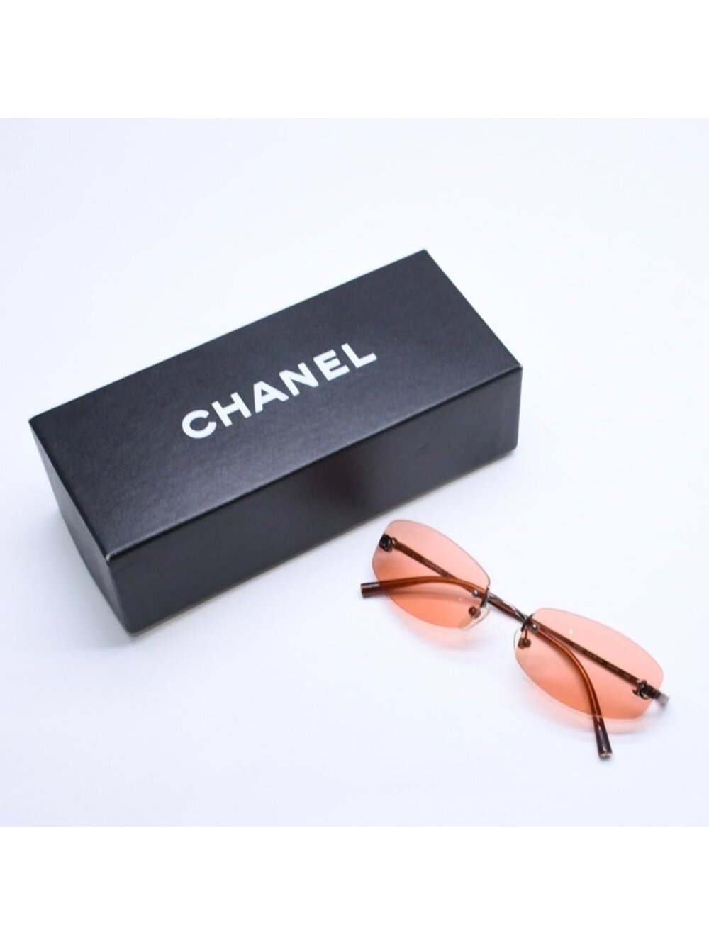 Chanel Sunglasses Eyewear Orange Lens CC Logo Silver